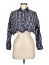 Assorted Brands Checkered-gingham Blue 3/4 Sleeve Button-Down Shirt Size M (estimated) - photo 1