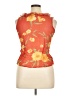 Tess 100% Silk Orange Sleeveless Silk Top Size 14 - photo 2