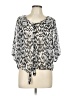 Contact 100% Polyester Animal Print Silver 3/4 Sleeve Blouse Size L - photo 1