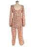 Boohoo 100% Polyester Floral Orange Jumpsuit Size 8 - photo 2