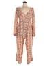 Boohoo 100% Polyester Floral Orange Jumpsuit Size 8 - photo 1