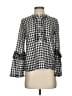 J.Crew 100% Baumwolle Checkered-gingham Black Long Sleeve Blouse Size 0 - photo 1