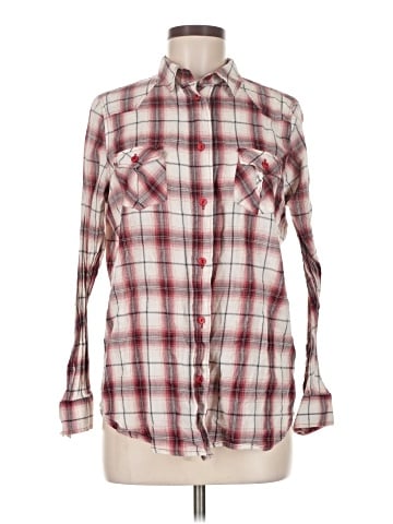 Topshop Long Sleeve Button-Down Shirt (view 1)