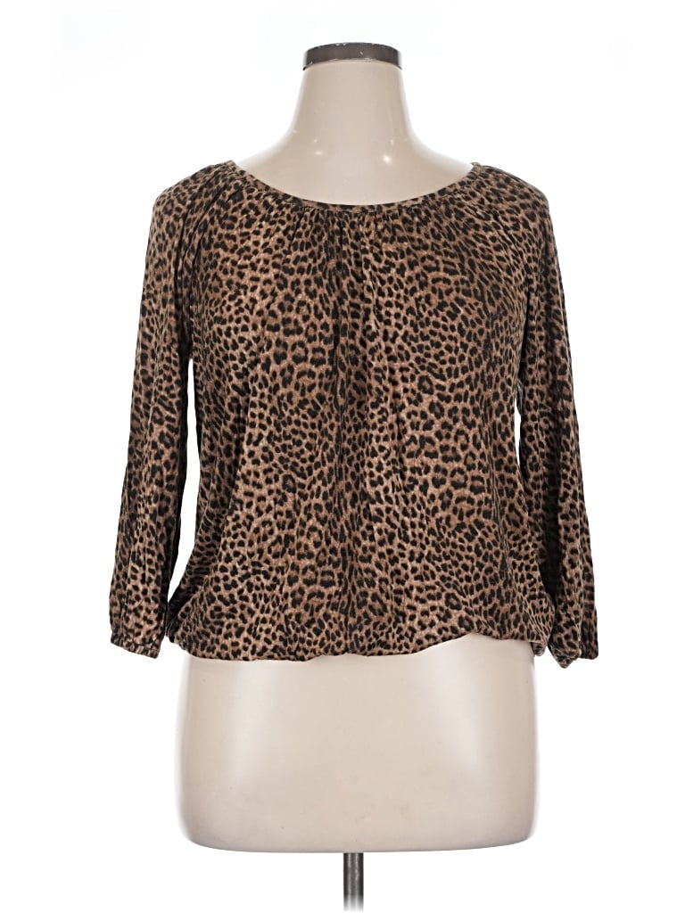 Pre-owned Michael Michael Kors 3/4 Sleeve Blouse In Brown