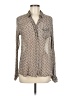 byTiMo 100% Viscose Animal Print Ivory Tan Long Sleeve Blouse Size M - photo 1