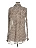 byTiMo 100% Viscose Animal Print Ivory Tan Long Sleeve Blouse Size M - photo 2