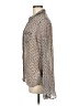 byTiMo 100% Viscose Animal Print Ivory Tan Long Sleeve Blouse Size M - photo 5