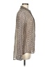 byTiMo 100% Viscose Animal Print Ivory Tan Long Sleeve Blouse Size M - photo 4