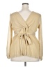Torrid Tan Long Sleeve Blouse Size 2X Plus (2) - photo 2