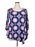 New Directions Blue 3/4 Sleeve T-Shirt Size 2X - photo 1