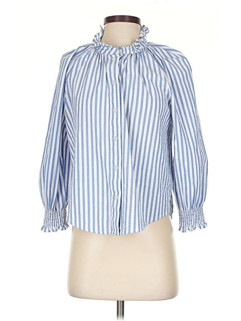 Pre-owned Veronica Beard Jeans 3/4 Sleeve Blouse In Blue