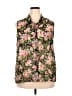 Ambiance Apparel 100% Polyester Floral Black Sleeveless Blouse Size 3X - photo 1