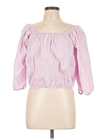 Self Contrast 3/4 Sleeve Blouse (view 1)