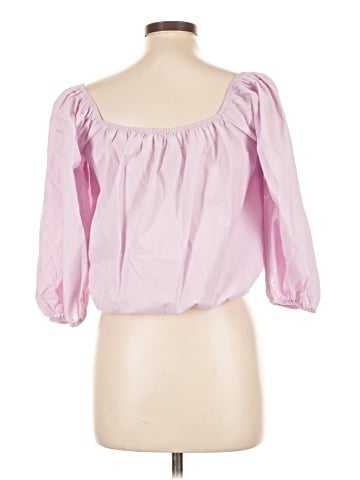Self Contrast 3/4 Sleeve Blouse (view 2)