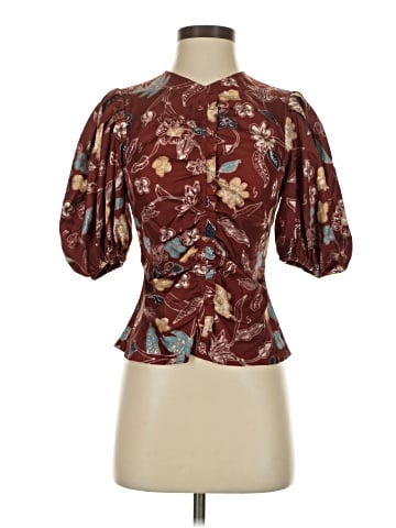 Ulla Johnson Short Sleeve Silk Top (view 1)