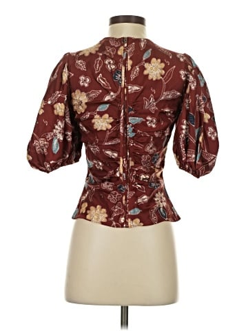 Ulla Johnson Short Sleeve Silk Top (view 2)
