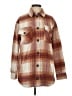 Thread & Supply 100% Polyester Plaid Brown Coat Size S - photo 1