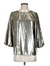 Ann Taylor 100% Polyester Metallic Silver 3/4 Sleeve Blouse Size XS - photo 1
