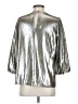 Ann Taylor 100% Polyester Metallic Silver 3/4 Sleeve Blouse Size XS - photo 2