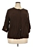 Beverly Drive 100% Rayon Brown 3/4 Sleeve Blouse Size 3X - photo 1