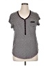 Layla Houndstooth Gray Short Sleeve Henley Size XL - photo 1