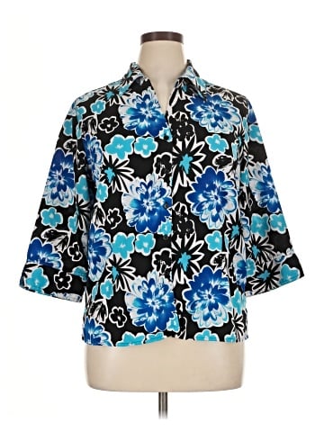 Joanna 3/4 Sleeve Button-Down Shirt (view 1)
