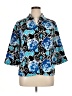 Joanna Floral Blue 3/4 Sleeve Button-Down Shirt Size XL - photo 1