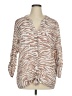 AGB Animal Print Tan 3/4 Sleeve Blouse Size 1X - photo 1