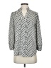 Moulinette Soeurs 100% Polyester Print Silver 3/4 Sleeve Blouse Size 0 - photo 1