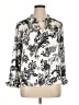 Sioni 100% Polyester Floral Silver 3/4 Sleeve Blouse Size XL - photo 1