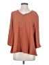 She + Sky 100% Polyester Brown 3/4 Sleeve Top Size S - photo 1