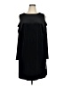 Sandra Darren Solid Black Casual Dress Size 1X - photo 1