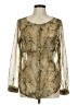 Ecote 100% Polyester Gold Long Sleeve Blouse Size M - photo 1