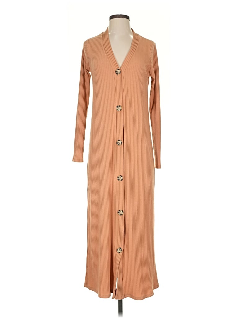 Pre-owned Canvas Casual Dress In Tan