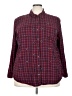 Halogen Plaid Burgundy Long Sleeve Button-Down Shirt Size 24 - photo 1