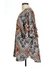 Honeyme Graphic Floral Ombre Brown Short Sleeve Blouse Size L - photo 5