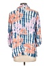 Ruby Rd. 100% Rayon Print Blue 3/4 Sleeve Blouse Size L - photo 2
