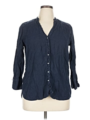 Zara Basic 3/4 Sleeve Button-Down Shirt (view 1)