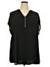 Torrid 100% Polyester Black Short Sleeve Blouse Size 2X Plus (2) - photo 1