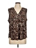 Chaus Animal Print Brown Sleeveless Blouse Size L - photo 1