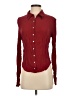 Express 100% Silk Burgundy Long Sleeve Silk Top Size 5 - 6 - photo 1