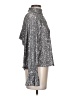 1.State Metallic Silver Long Sleeve Blouse Size XS - photo 4