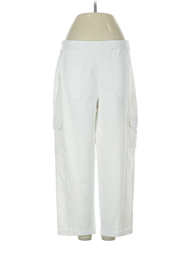 Pre-owned Susan Graver Cargo Pants In Ivory