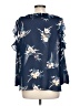 Sharagano 100% Polyester Floral Blue 3/4 Sleeve Blouse Size L - photo 2