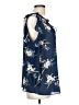 Sharagano 100% Polyester Floral Blue 3/4 Sleeve Blouse Size L - photo 4
