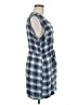 Mi ami Plaid Blue Casual Dress Size M - photo 4