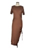 Shein Solid Brown Casual Dress Size L - photo 1