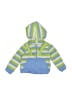 Duck Duck Goose 100% Polyester Stripes Color Block Blue Zip Up Hoodie Size 0-3 mo - photo 1