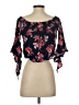 Brandy Blu 100% Rayon Black 3/4 Sleeve Blouse Size S - photo 2