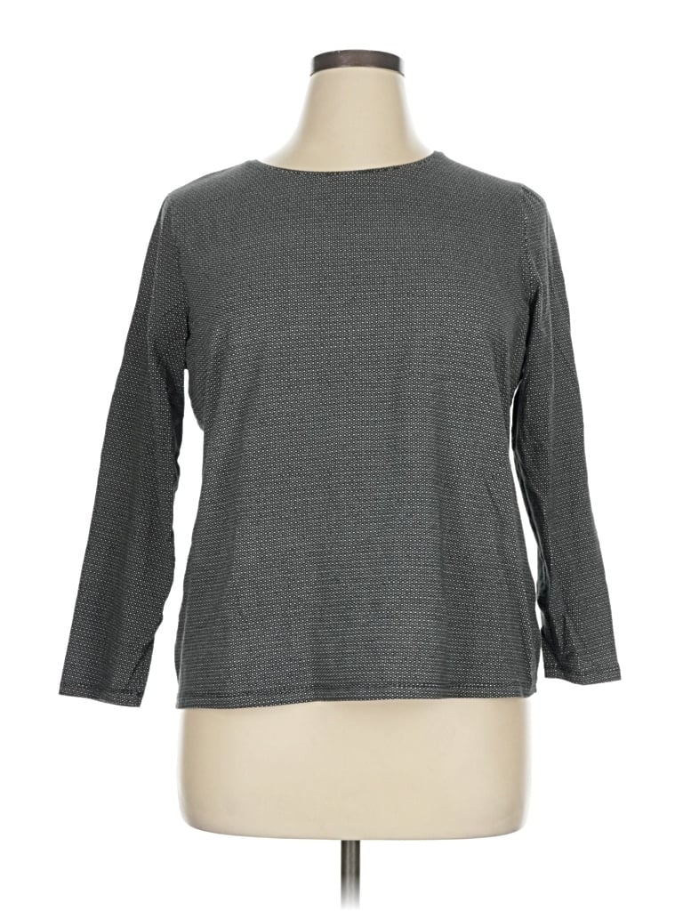 Pre-owned Talbots Outlet 3/4 Sleeve T-shirt In Gray